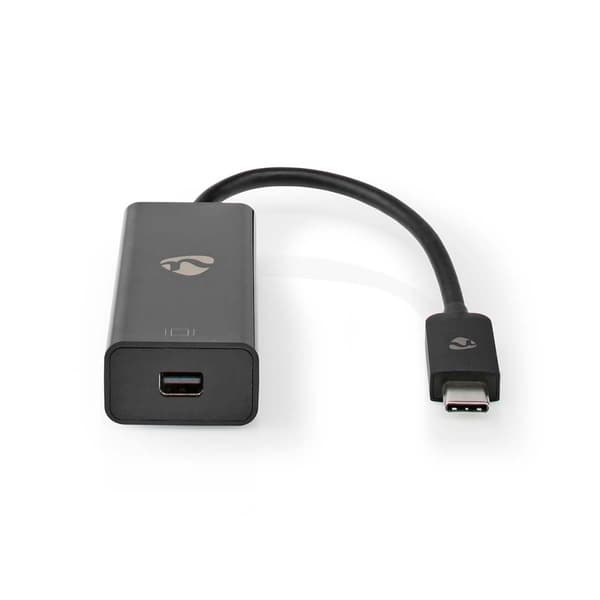 USB-C™ Adapter | USB 3.2 Gen 1 | USB-C™ Han | Mini DisplayPort Hunstik | 8K@60Hz | 0.20 m | Runde | Nikkelplateret | PVC | Sort | Box