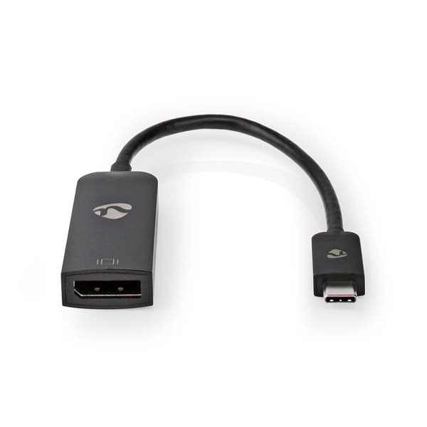 USB-C™ Adapter | USB 3.2 Gen 1 | USB-C™ Han | DisplayPort Hun | 8K@60Hz | 0.20 m | Runde | Nikkelplateret | PVC | Sort | Box