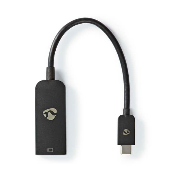 USB-C™ Adapter | USB 3.2 Gen 1 | USB-C™ Han | DisplayPort Hun | 8K@60Hz | 0.20 m | Runde | Nikkelplateret | PVC | Sort | Box