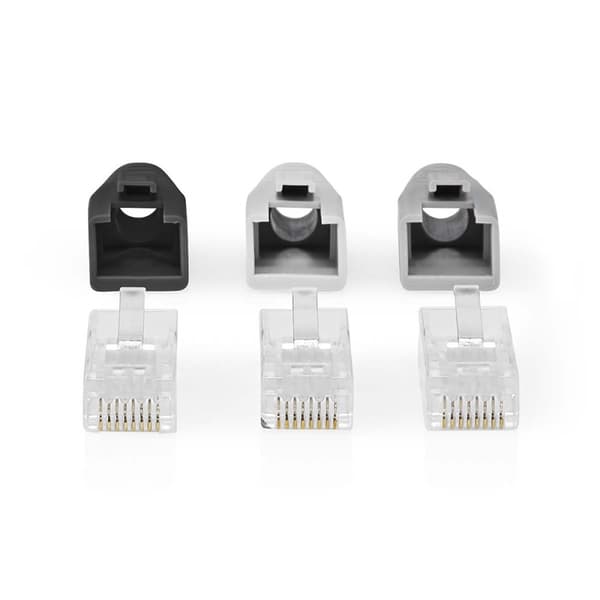RJ45-liitin | RJ45 Pass Through | Kiinteä/juosteinen UTP CAT6 | Suora | Kullattu | 10 kpl | PVC | Harmaa / Musta / Valkoinen | Laatikko