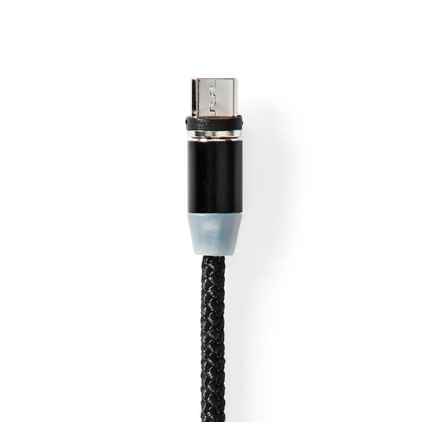 USB-kabel | USB 2.0 | USB-A Han | USB Micro-B Han / USB-C™ Hann | 10 W | No Data Transfer | Nikkel belagt | 2.00 m | Rund | Nylon | Sort | Boks