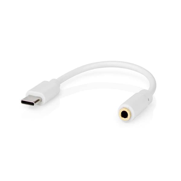 USB-C™ Sovitin | USB 2.0 | USB-C™ Uros | 3.5 mm naaras | 0.10 m | Pyöreä | Niklattu | PVC | Valkoinen | Laatikko