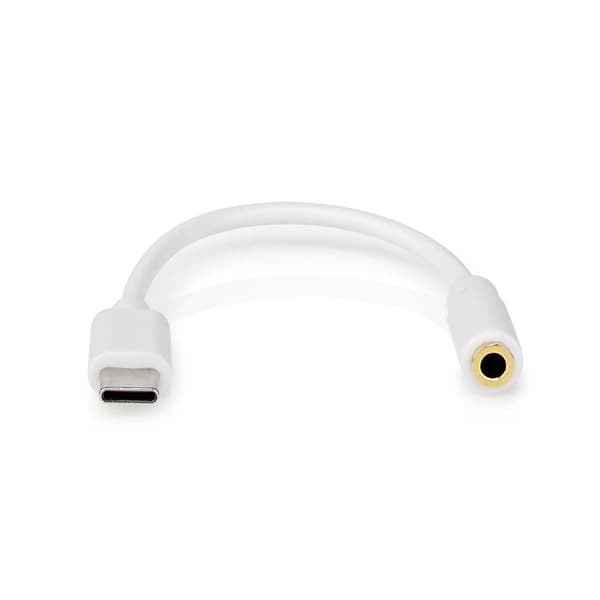 USB-C™ Sovitin | USB 2.0 | USB-C™ Uros | 3.5 mm naaras | 0.10 m | Pyöreä | Niklattu | PVC | Valkoinen | Laatikko