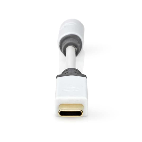 USB-C™ Adapter | USB 2.0 | USB-C™ Hann | 3.5 mm Hun | 0.10 m | Rund | Gull belagt | PVC | Hvit | Boks