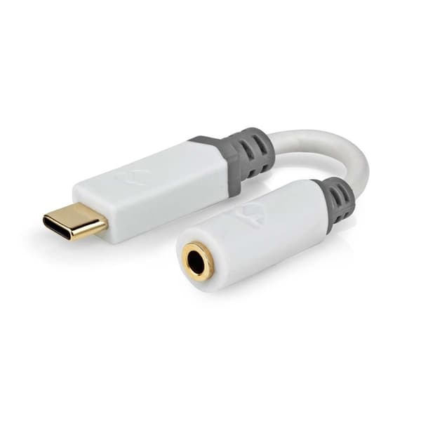 USB-C™ Adapter | USB 2.0 | USB-C™ Hann | 3.5 mm Hun | 0.10 m | Rund | Gull belagt | PVC | Hvit | Boks