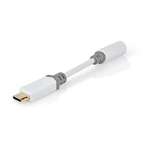 USB-C™ Adapter | USB 2.0 | USB-C™ Hann | 3.5 mm Hun | 0.10 m | Rund | Gull belagt | PVC | Hvit | Boks