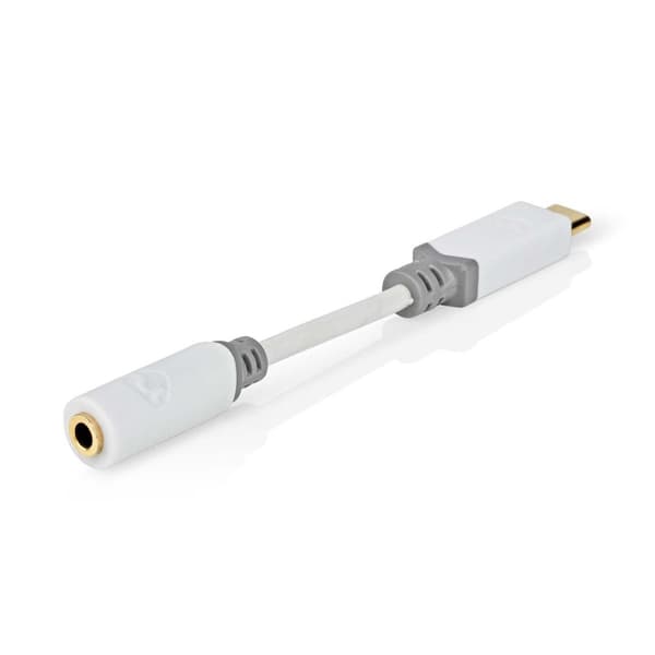 USB-C™ Adapter | USB 2.0 | USB-C™ Hann | 3.5 mm Hun | 0.10 m | Rund | Gull belagt | PVC | Hvit | Boks