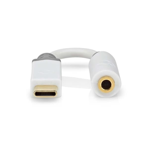 USB-C™ Adapter | USB 2.0 | USB-C™ Hann | 3.5 mm Hun | 0.10 m | Rund | Gull belagt | PVC | Hvit | Boks