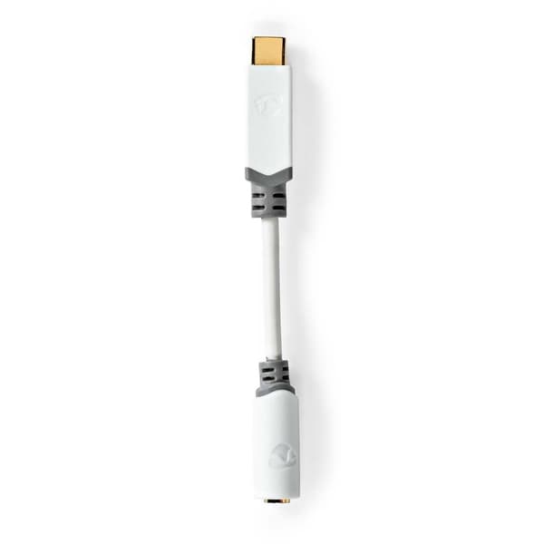 USB-C™ Adapter | USB 2.0 | USB-C™ Hann | 3.5 mm Hun | 0.10 m | Rund | Gull belagt | PVC | Hvit | Boks