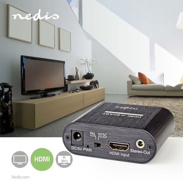 HDMI ™ Converter | HDMI™ Input | SCART Hun | 1-vejs | 480i | 18 Gbps | Metal | Antracit