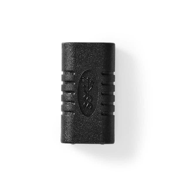 USB-C™ Adapter | USB 3.2 Gen 2 | USB-C™ Hun | USB-C™ Hun | 4K@60Hz | 10 Gbps | Runde | Nikkelplateret | Sort | Konvolut
