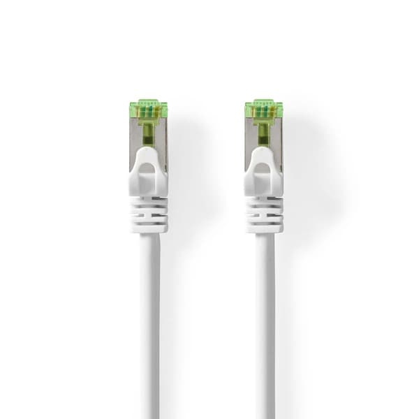 CAT7 verkkokaapeli | S/FTP | RJ45 uros | RJ45 uros | 3.00 m | Snagless | Pyöreä | LSZH | Valkoinen | Kirjekuori