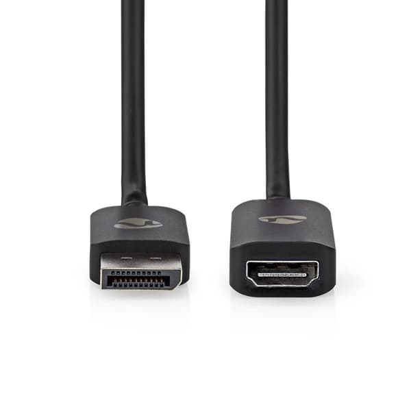 Displayport-adapter | DisplayPort Hane | HDMI™ Utgång | 8K@30Hz | Nickelplaterad | Rak | 0.20 m | Rund | TPE | PVC | Svart | Kuvert