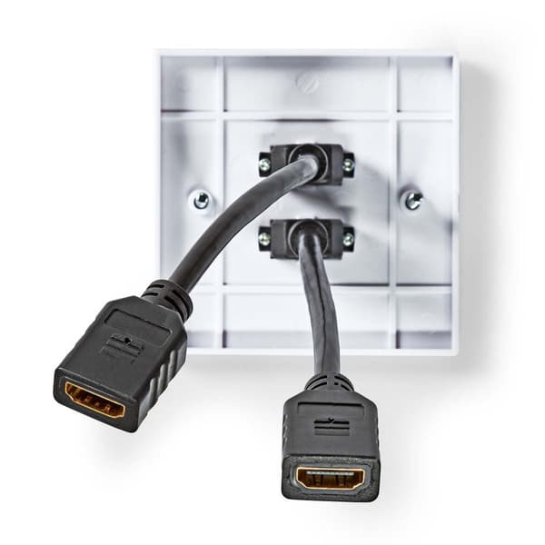 HDMI™ Vägglåda | 2x HDMI™ Female | 4K@60Hz | HDMI™ Hona | Svart | 18 Gbps | Guldplaterad | Kuvert