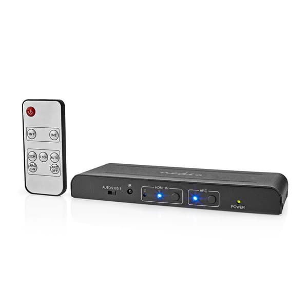 HDMI ™ Extractor | 2x HDMI™ Ingång | TosLink Hona / 1x HDMI™ utgång / 2x RCA / 3.5 mm | Maximal upplösning: 4K@60Hz | 18 Gbps | Metall | Antracit | Lå