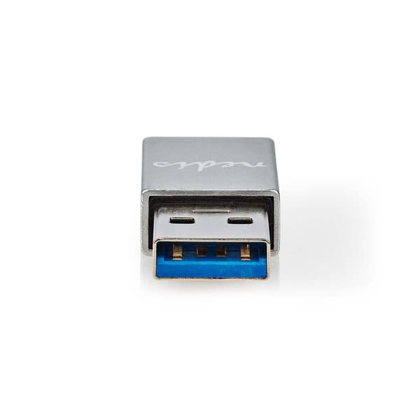 USB-A Adapter | USB 3.2 Gen 1 | USB-A Han | USB-C™ Hun | 5 Gbps | Runde | Nikkelplateret | Sort | Box
