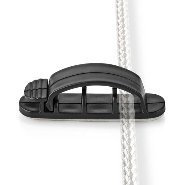 Kabel Management | Kabelklips | Låst | 3 stk. | Antal slots: 3 Pladser | Maksimal tykkelse på kabel: 7.5 mm | Polypropylene | Sort