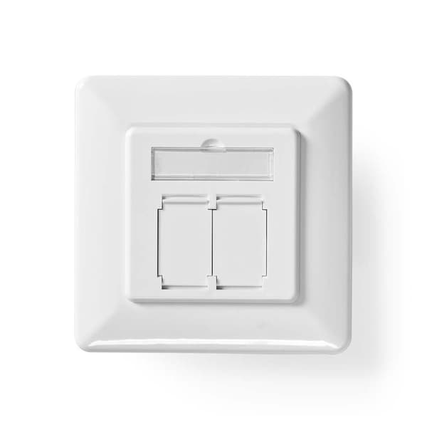 Nätverksvägglåda | I väggen | 2-Port port(s) | CAT6 | Rak | Hona | Guldplaterad | PVC | Vit | Låda