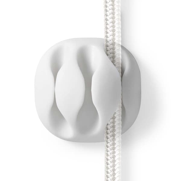 Kabel Management | Kabelklips | Klik og Go | 4 stk. | Antal slots: 3 Pladser | Maksimal tykkelse på kabel: 5.3 mm | TPE | Hvid
