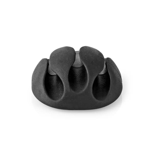 Kabel Management | Kabelklips | Klik og Go | 4 stk. | Antal slots: 3 Pladser | Maksimal tykkelse på kabel: 5.3 mm | TPE | Sort