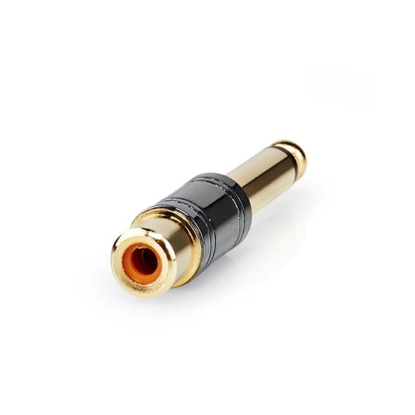 Mono Audio Adapter | 6.35 mm Han | RCA Hunn | Gull belagt | Rett | Metall | Metall | 1 stk. | Boks
