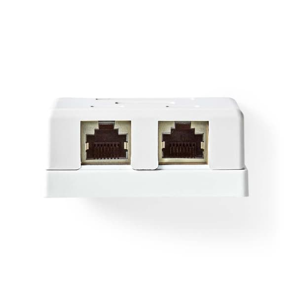 Nettverksveggboks | På veggen | 2-Port port(s) | STP CAT6 | Rett | Hunn | Gull belagt | PVC | Hvit | Konvolutt