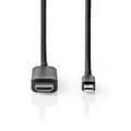 Miniatyrbilde 2 av 3: Mini Displayport-kabel | DisplayPort 1.4 | Mini DisplayPort Han | HDMI ™ -kontakt | 48 Gbps | Nikkel belagt | 2.00 m | Rund | PVC | Sort | Plastpose