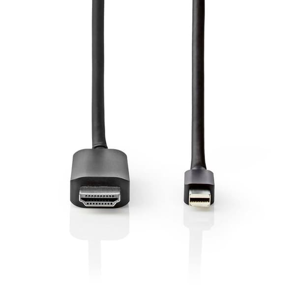Mini Displayport-kabel | DisplayPort 1.4 | Mini DisplayPort Han | HDMI ™ -kontakt | 48 Gbps | Nikkel belagt | 2.00 m | Rund | PVC | Sort | Plastpose