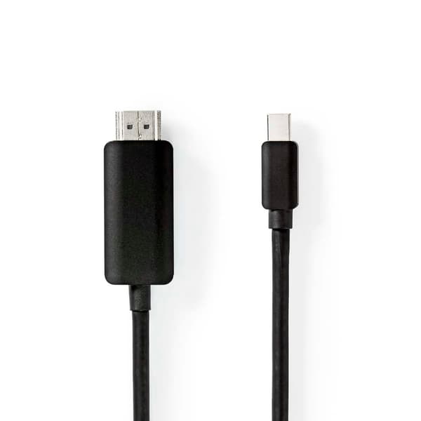 Mini Displayport-kabel | DisplayPort 1.4 | Mini DisplayPort Han | HDMI ™ -kontakt | 48 Gbps | Nikkel belagt | 2.00 m | Rund | PVC | Sort | Plastpose