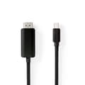 Miniatyrbilde 1 av 3: Mini Displayport-kabel | DisplayPort 1.4 | Mini DisplayPort Han | HDMI ™ -kontakt | 48 Gbps | Nikkel belagt | 2.00 m | Rund | PVC | Sort | Plastpose