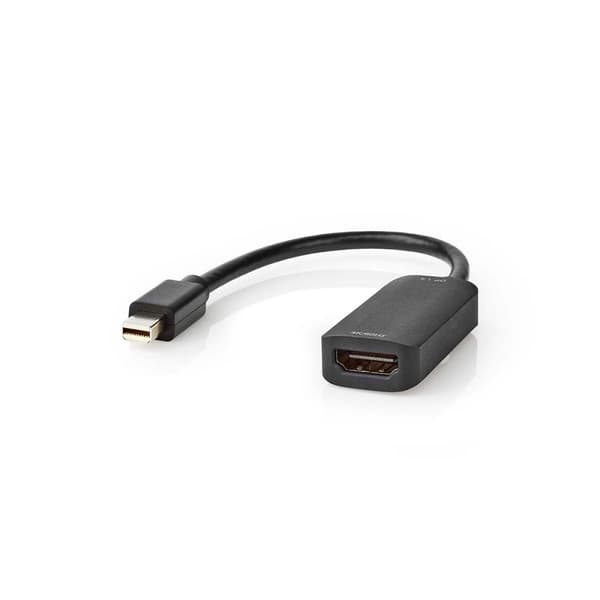 Mini Displayport-kabel | DisplayPort 1.4 | Mini DisplayPort Han | HDMI™ Output | 48 Gbps | Nikkel belagt | 0.20 m | Rund | PVC | Sort | Plastpose