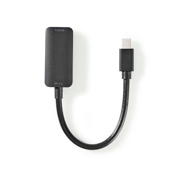 Mini Displayport-kabel | DisplayPort 1.4 | Mini DisplayPort Han | HDMI™ Output | 48 Gbps | Nikkel belagt | 0.20 m | Rund | PVC | Sort | Plastpose