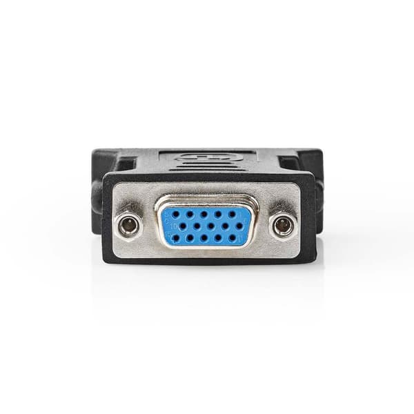 DVI-adapter | DVI-I 24+5-Pin Han | VGA Hun | Nikkelplateret | Lige | PVC | Sort | Box