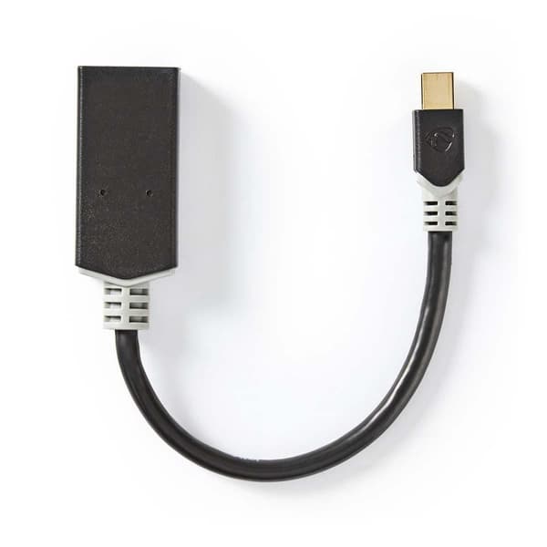 Mini Displayport-kabel | DisplayPort 1.4 | Mini DisplayPort Han | HDMI™ Output | 48 Gbps | Gull belagt | 0.20 m | Rund | PVC | Antrasitt | Vindus boks