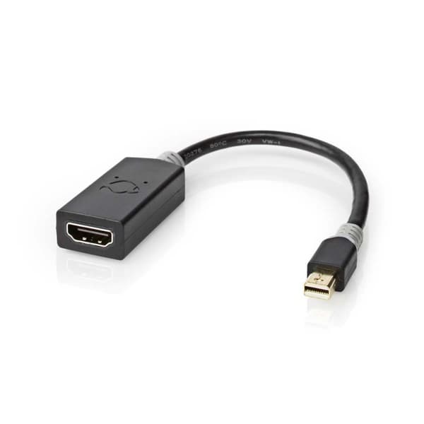 Mini Displayport-kabel | DisplayPort 1.4 | Mini DisplayPort Han | HDMI™ Output | 48 Gbps | Gull belagt | 0.20 m | Rund | PVC | Antrasitt | Vindus boks