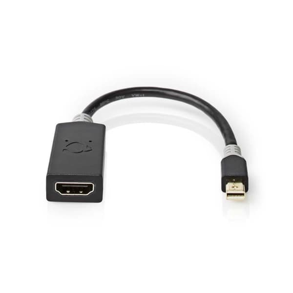 Mini Displayport-kabel | DisplayPort 1.4 | Mini DisplayPort Han | HDMI™ Output | 48 Gbps | Gull belagt | 0.20 m | Rund | PVC | Antrasitt | Vindus boks