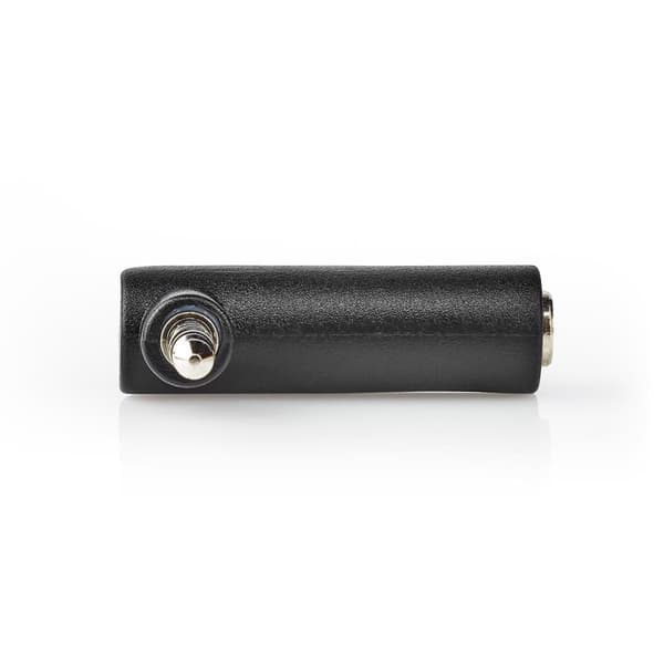 Stereo Audio Adapter | 3.5 mm Hanstik | 3.5 mm Hunstik | Nikkelplateret | Vinkel 90° | Metal | Sort | 10 stk. | Plastikpose