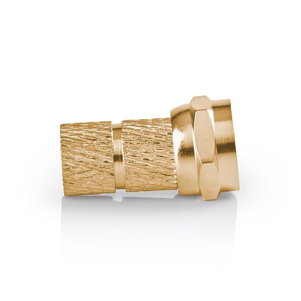 F-Connector | Lige | Han | Guldplateret | 75 Ohm | Slå til | Kabeldiameter: 5.5 mm | Kobber | Metal | 2 stk. | Window Box