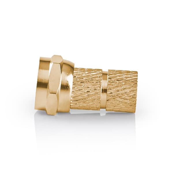 F-Connector | Lige | Han | Guldplateret | 75 Ohm | Slå til | Kabeldiameter: 5.5 mm | Kobber | Metal | 2 stk. | Window Box