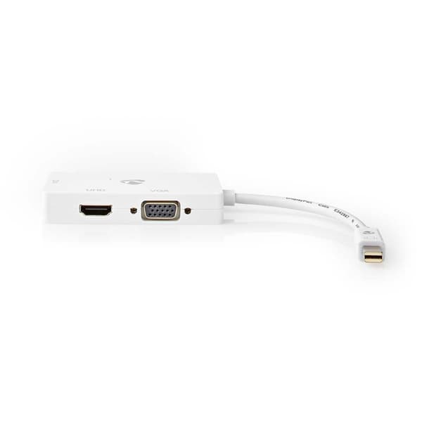 Displayport-adapter | Mini DisplayPort Hane | DVI-D 24+1-Pin Hona / HDMI™ Hona / VGA hona 15p | 4K@60Hz | Nickelplaterad | Omkopplingsbar | 0.20 m | R