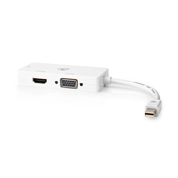 Displayport-adapter | Mini DisplayPort Hane | DVI-D 24+1-Pin Hona / HDMI™ Hona / VGA hona 15p | 4K@60Hz | Nickelplaterad | Omkopplingsbar | 0.20 m | R