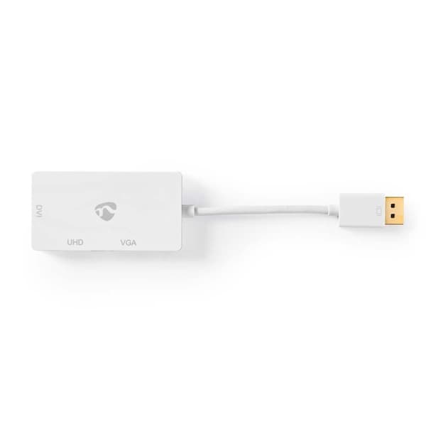 DisplayPort adapter | DisplayPort Han | DVI-D 24+1-Pins Hun / HDMI™ Hun / VGA Hun | 4K@60Hz | Guldplateret | Skiftelig | 0.20 m | Runde | ABS | ABS |