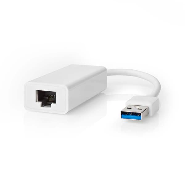 USB-nätverkskort | USB 3.2 Gen 1 | 1 Gbps | USB-A Hane | RJ45 Hona | 0.20 m | Rund | Nickelplaterad | Bar koppar | Vit | Låda