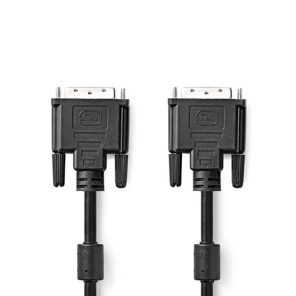 DVI-kabel | DVI-D 24 + 1-pin han | DVI-D 24 + 1-pin han | 2560x1600 | Nikkelplateret | 10.0 m | Lige | PVC | Sort | Plastikpose