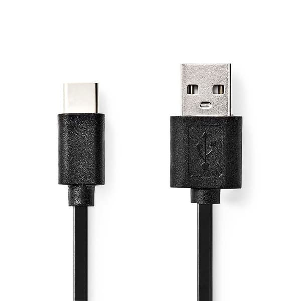 USB-kabel | USB 2.0 | USB-C™ Hane | USB-A Hane | 60 W | 480 Mbps | Nickelplaterad | 3.00 m | Rund | PVC | Svart | Låda