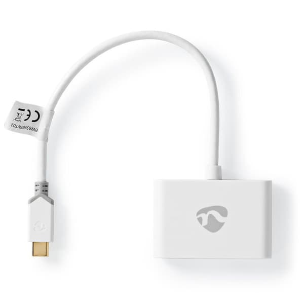 USB Multi-Port Adapter | USB 3.1 Gen1 | USB-C™ Han | 2x USB-A | 1000 Mbps | 0.20 m | Runde | Guldplateret | PVC | Hvid | Window Box