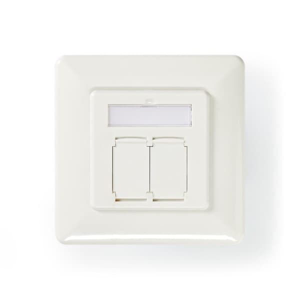 Netværksvægboks | In-wall | 2-Port port(s) | CAT6a | Lige | Hun | Guldplateret | PVC | Hvid | Plastikpose