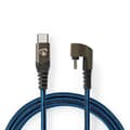 Miniatyrbild 3 av 8: USB-kabel | USB 2.0 | USB-C™ Hane | USB-C™ Hane | 480 Mbps | Guldplaterad | 2.00 m | Rund | Flätad / Nylon | Blå / Svart | Kartong med täckt fönster