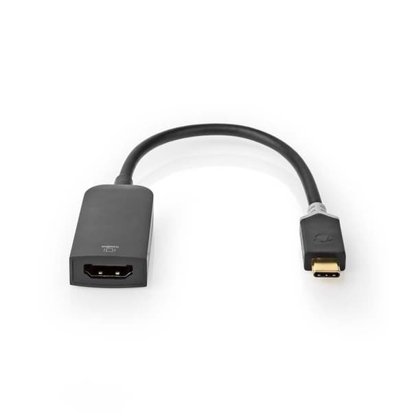 USB-C™ Adapter | USB 3.2 Gen 1 | USB-C™ Hann | HDMI™ Hun | 4K@60Hz | 0.20 m | Rund | Gull belagt | PVC | Antrasitt | Vindusboks med Euro Lock