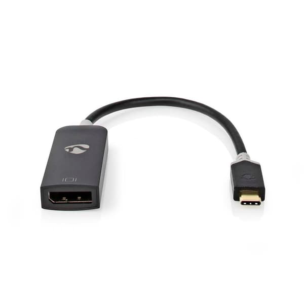 USB-C™ Adapter | USB 3.2 Gen 1 | USB-C™ Hane | DisplayPort Hona | 8K@30Hz | 0.20 m | Rund | Guldplaterad | PVC | Antracit | Kartong med fönster